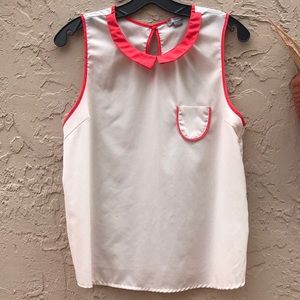 🌺 Issi Sweet Cream and Orange Trim Top